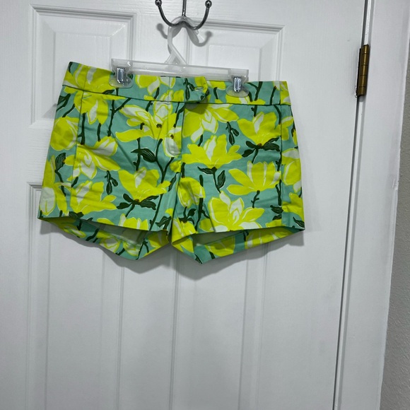 J. Crew Pants - J. Crew Yellow Floral High-Waist Shorts